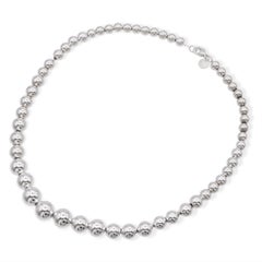 Tiffany & Co Sterling Silver Graduated Hardwear Ball Necklace