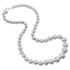 Tiffany & Co Sterling Silver Graduated Hardwear Ball Necklace