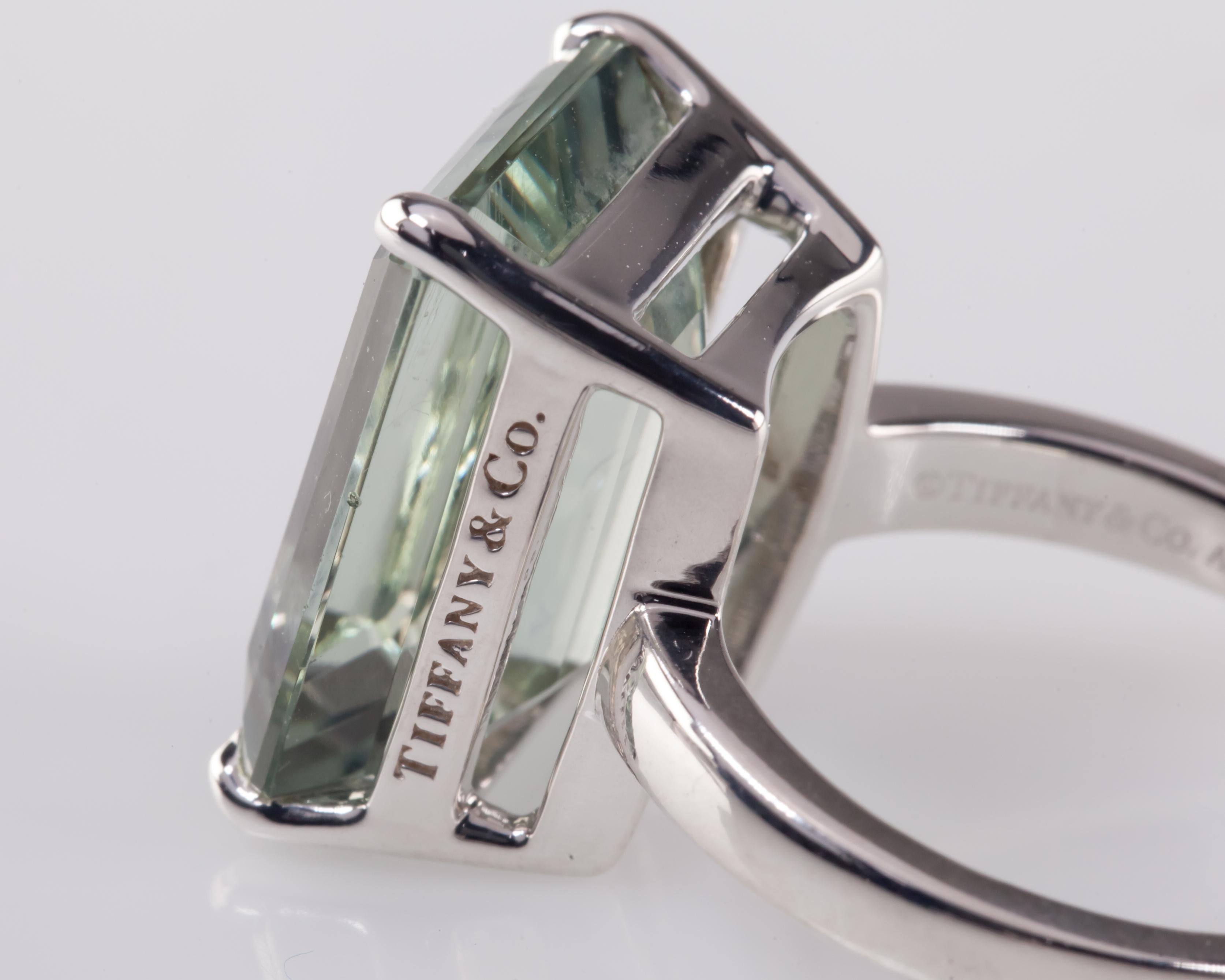 Tiffany & Co. Sterling Silver Green Quartz Sparklers Ring 2