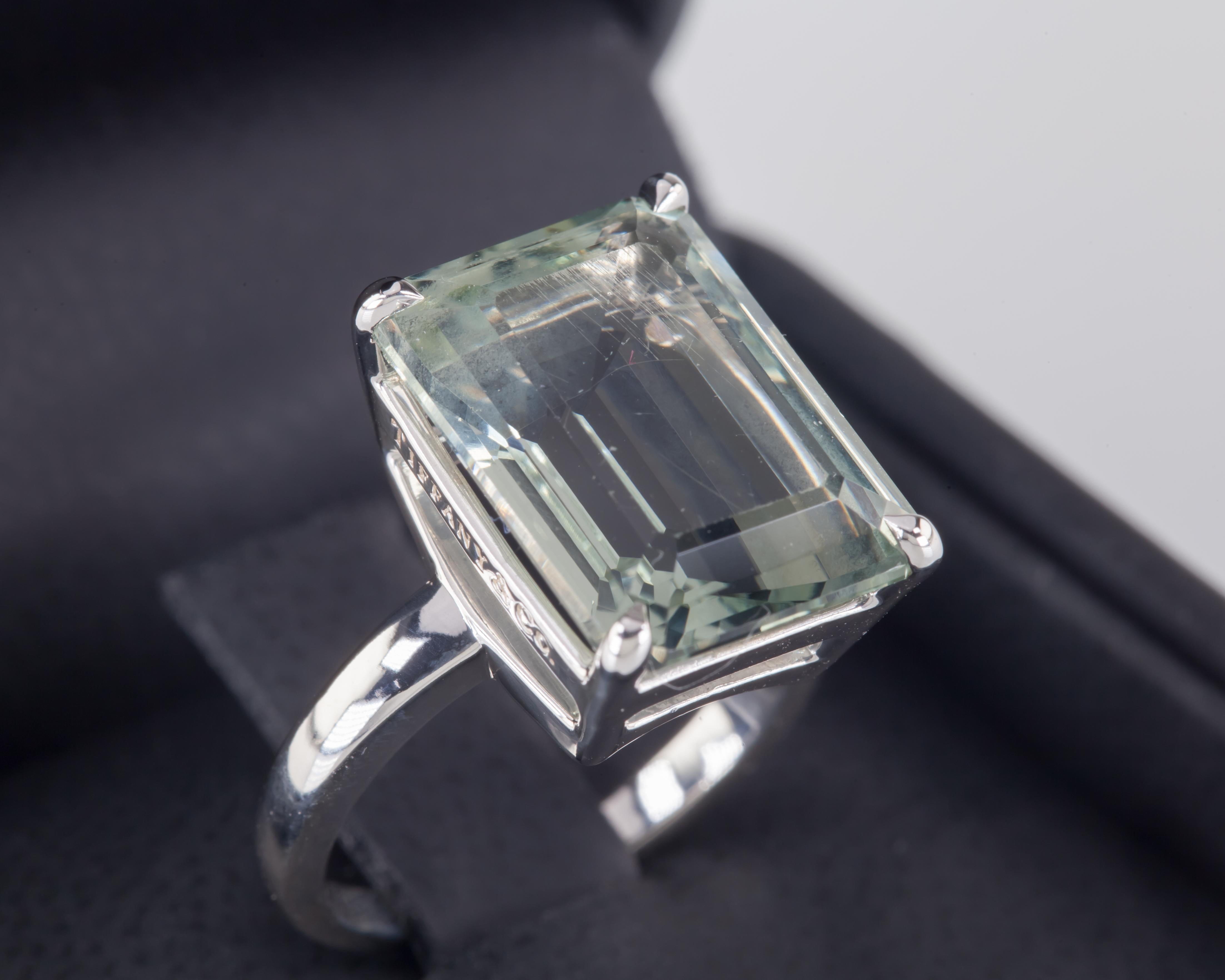 Modern Tiffany & Co. Sterling Silver Green Quartz Sparklers Ring