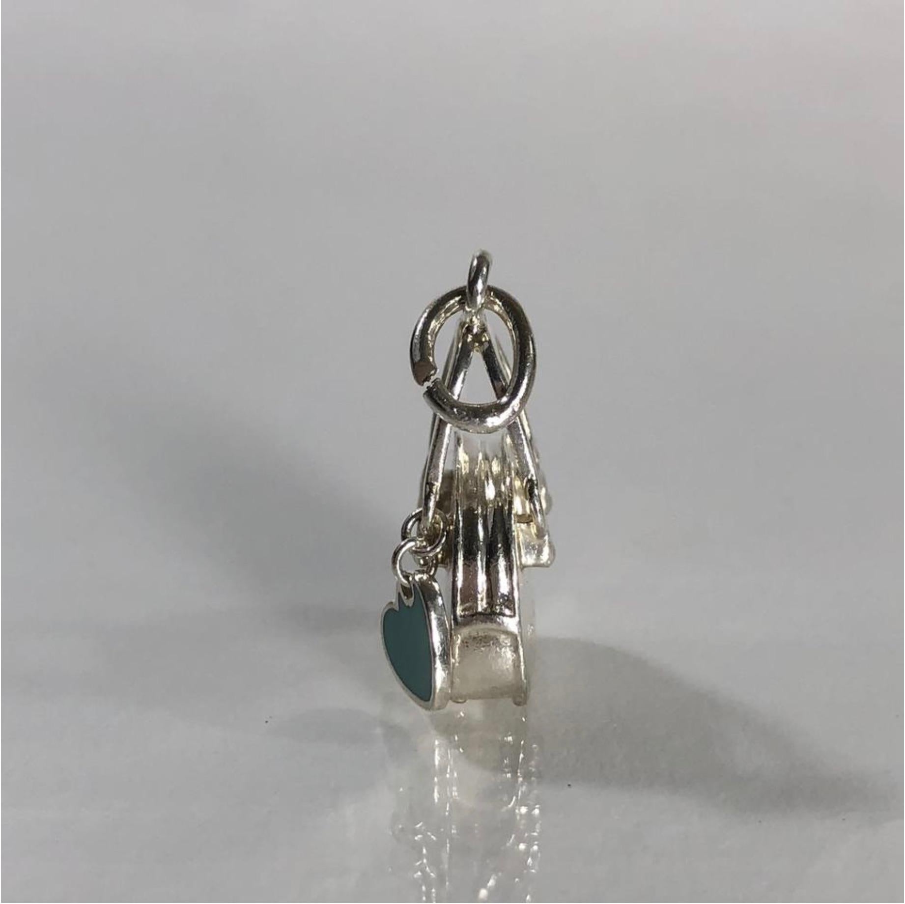 Women's or Men's Tiffany & Co. Sterling Silver Handbag Charm or Pendent with Hanging Heart