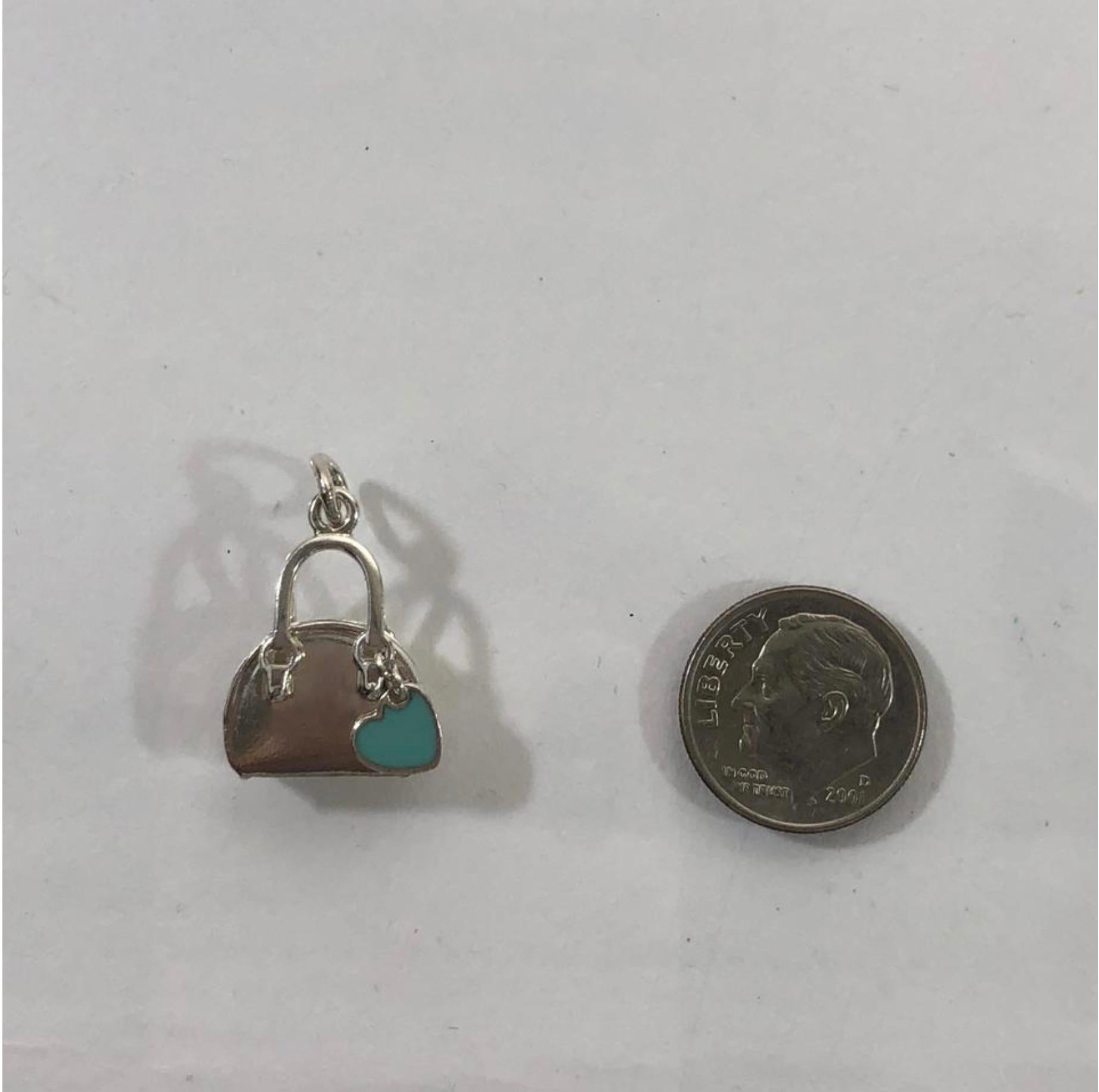 Tiffany & Co. Sterling Silver Handbag Charm or Pendent with Hanging Heart 1