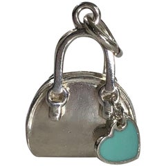 Tiffany & Co. Sterling Silver Handbag Charm or Pendent with Hanging Heart