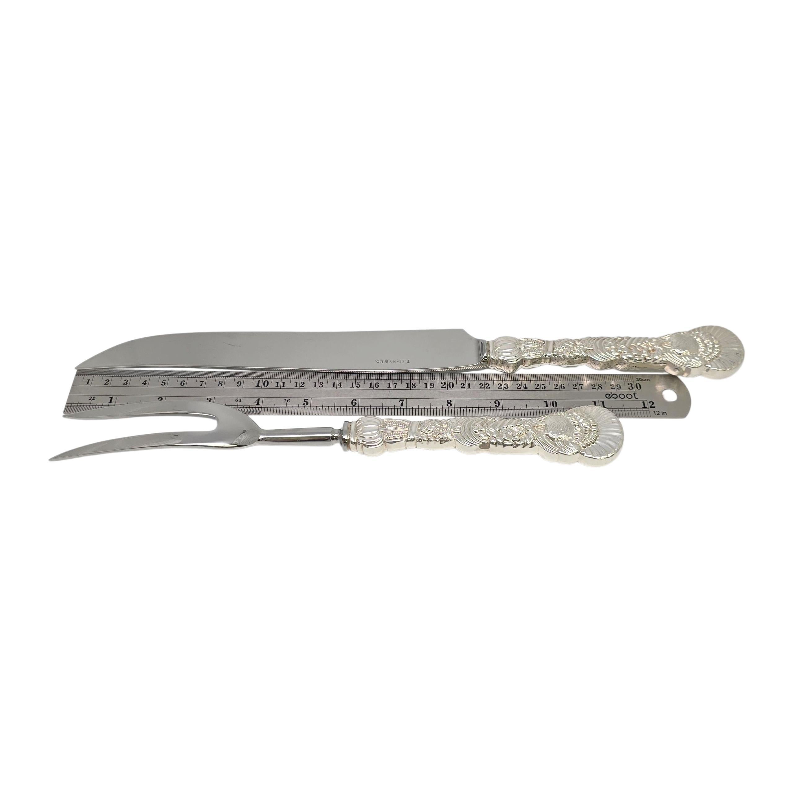 Tiffany & Co. Set di coltelli e forchette con manico in argento con motivo di tacchino #22934 in vendita 6