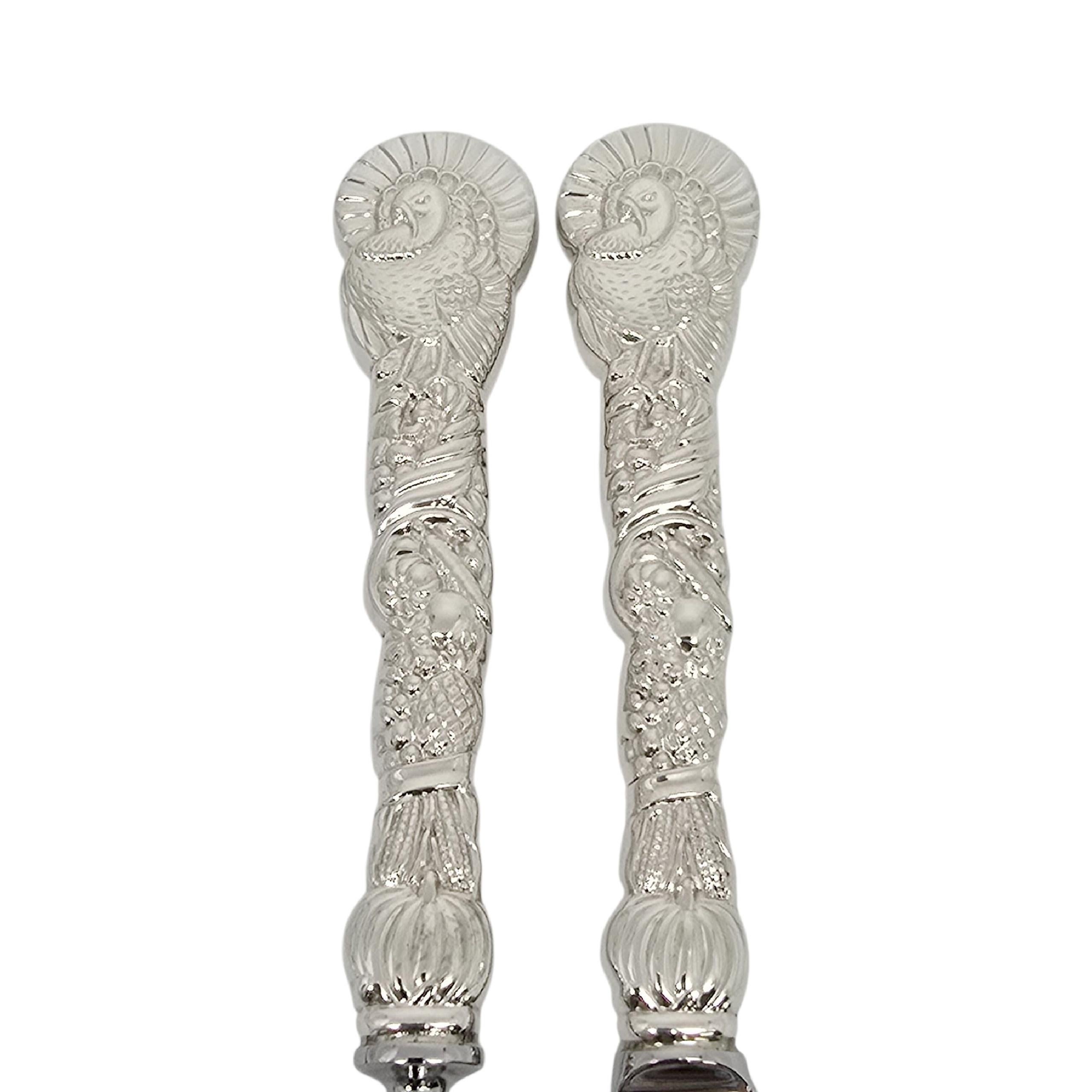 da uomo o donna Tiffany & Co. Set di coltelli e forchette con manico in argento con motivo di tacchino #22934 in vendita
