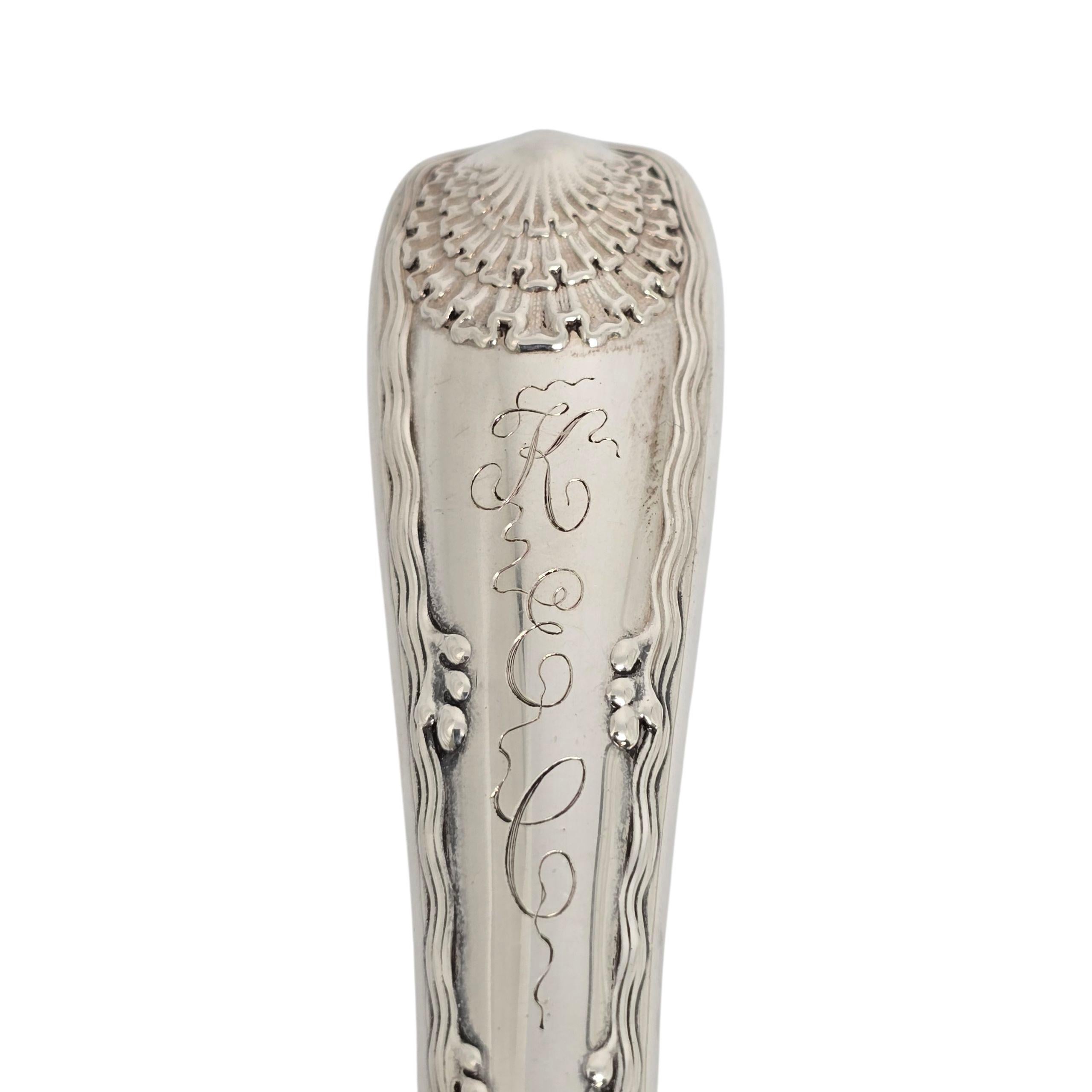 Tiffany & Co. Manico in argento sterling con bordo a onda 5 pezzi arrosto e set da intaglio Mono 22938 in vendita 3
