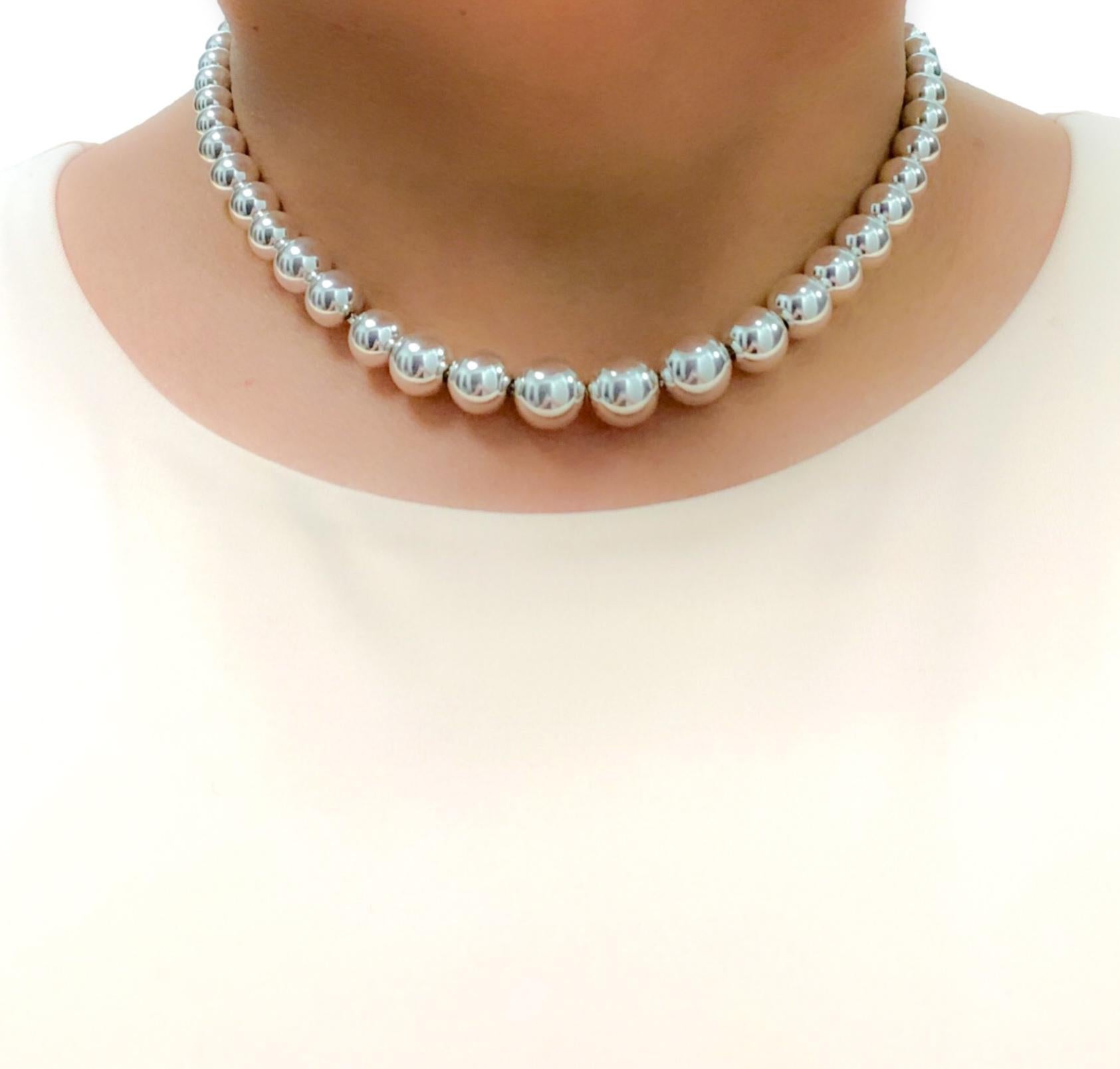 Women's Tiffany & Co. Sterling Silver Hardwear Graduated Ball Necklace