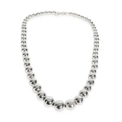 Tiffany & Co. Sterling Silver HardWear Graduating Ball Necklace
