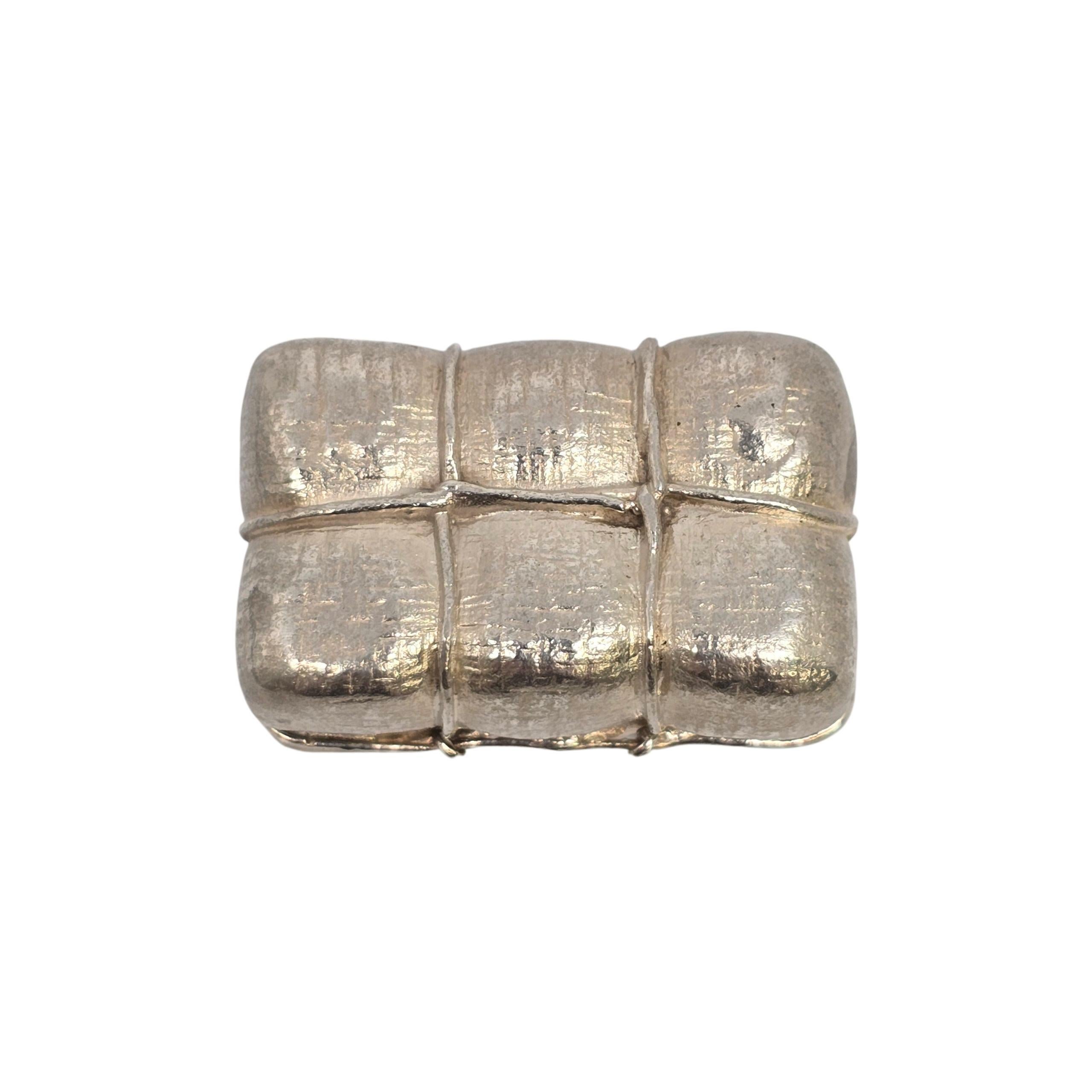 Tiffany & Co Sterling Silver Hay Bale Pill/Trinket Box #22271 For Sale 3
