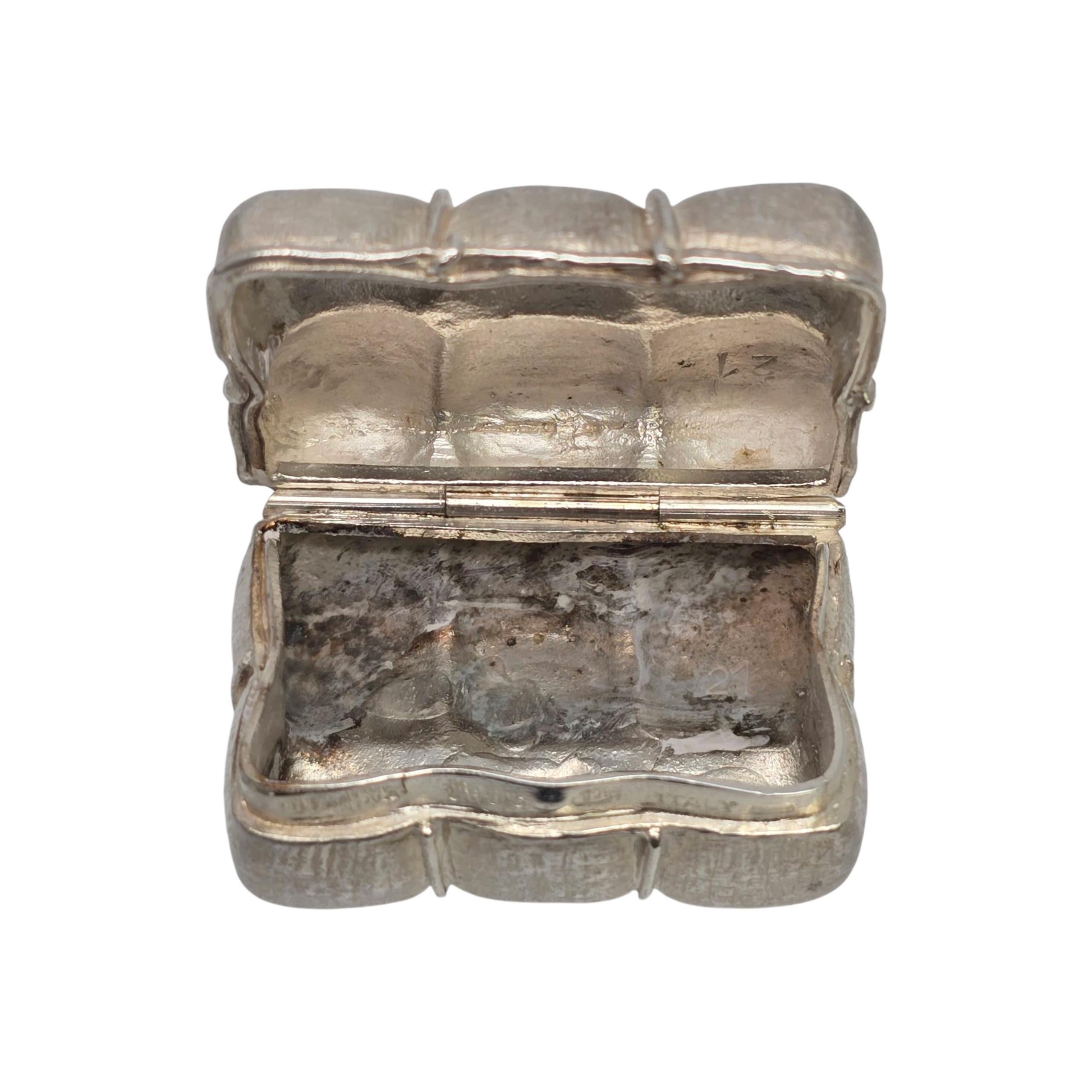 Tiffany & Co Sterling Silver Hay Bale Pill/Trinket Box #22271 For Sale 4