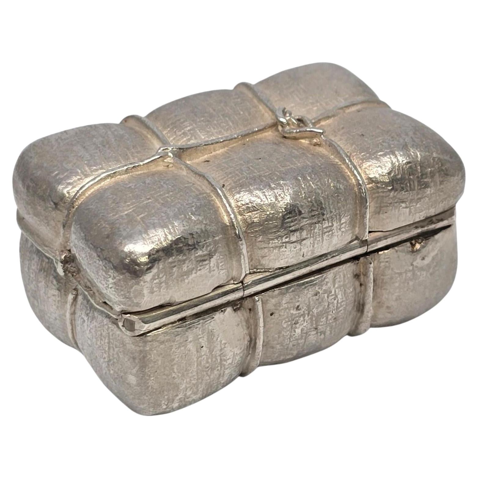 Tiffany & Co Sterling Silver Hay Bale Pill/Trinket Box #22271