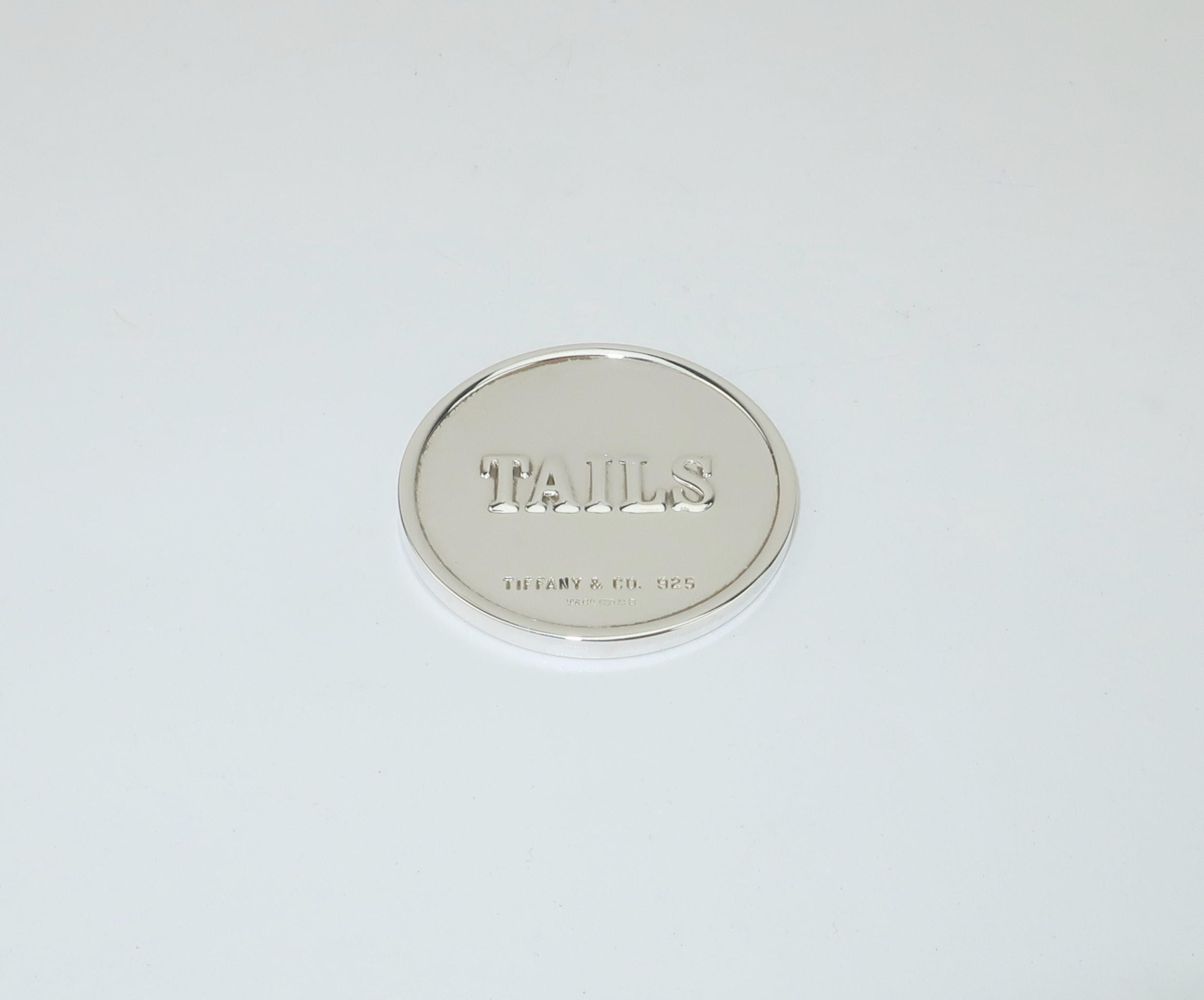 Modernist Tiffany & Co. Sterling Silver Heads Or Tails Coin