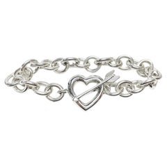 Vintage Tiffany & Co. Sterling Silver Heart Arrow Bracelet