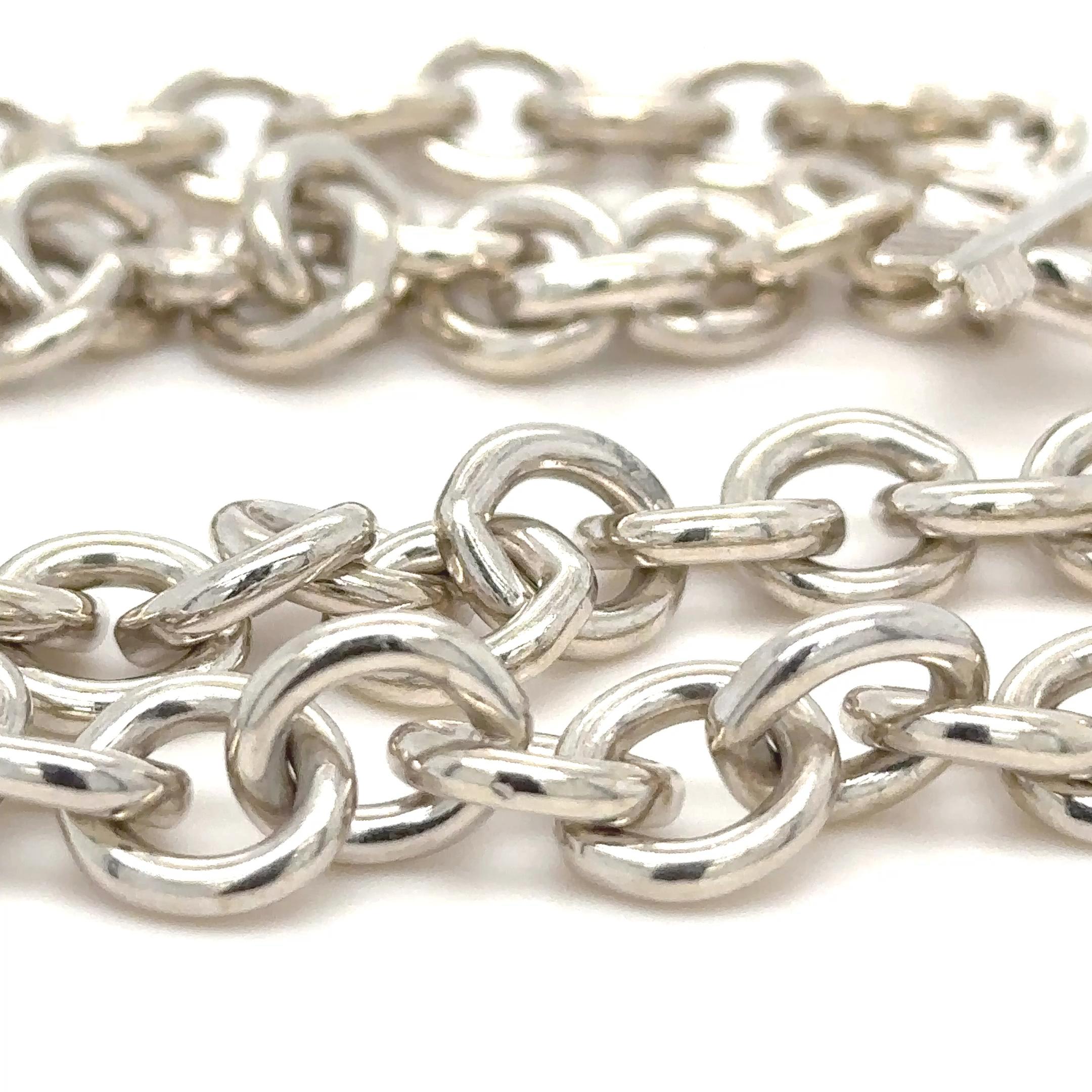 Tiffany & Co. Sterling Silver Heart Arrow Toggle Choker Necklace 78.41g 3