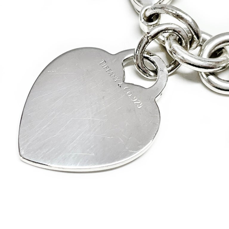 Tiffany and Co. Sterling Silver Heart Bracelet For Sale at 1stDibs