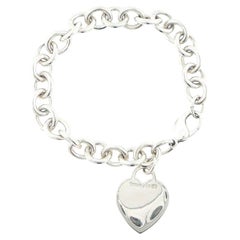 Tiffany & Co. Sterling Silver Heart Charm Bracelet, 7.5 Inches Long