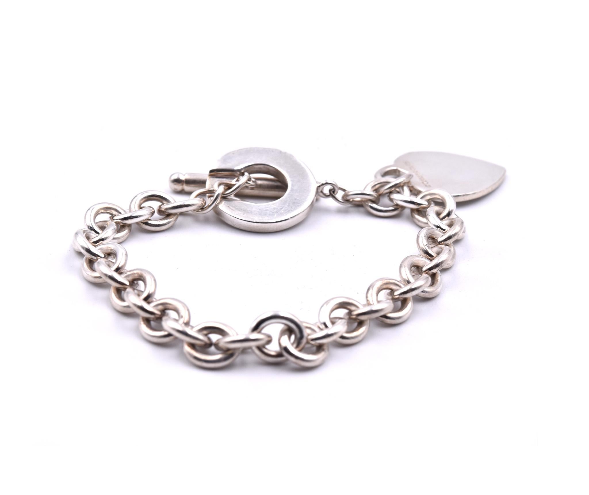 Tiffany & Co. Sterling Silver Heart Charm Bracelet In Excellent Condition In Scottsdale, AZ