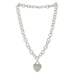 Tiffany & Co. Collana a catena A Link in argento Sterling Heart Charm Tag