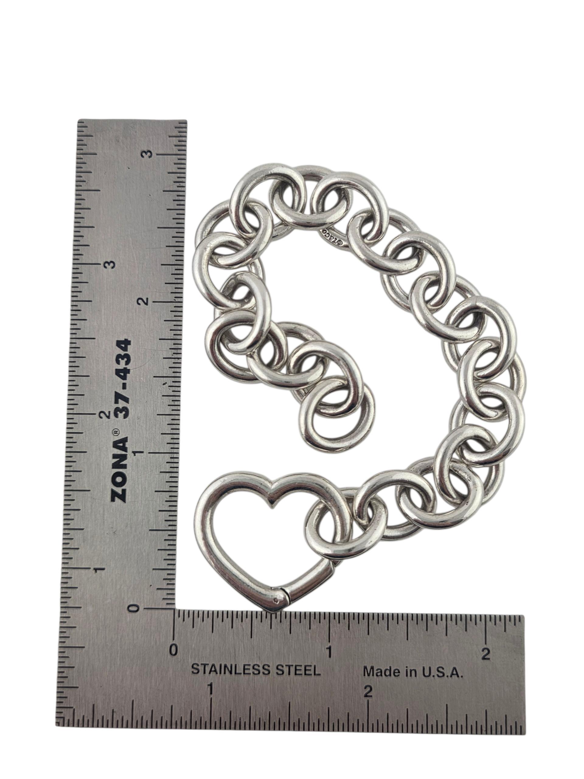 Tiffany & Co. Bracciale con chiusura a cuore in argento 925 con astuccio #23814 in vendita 1