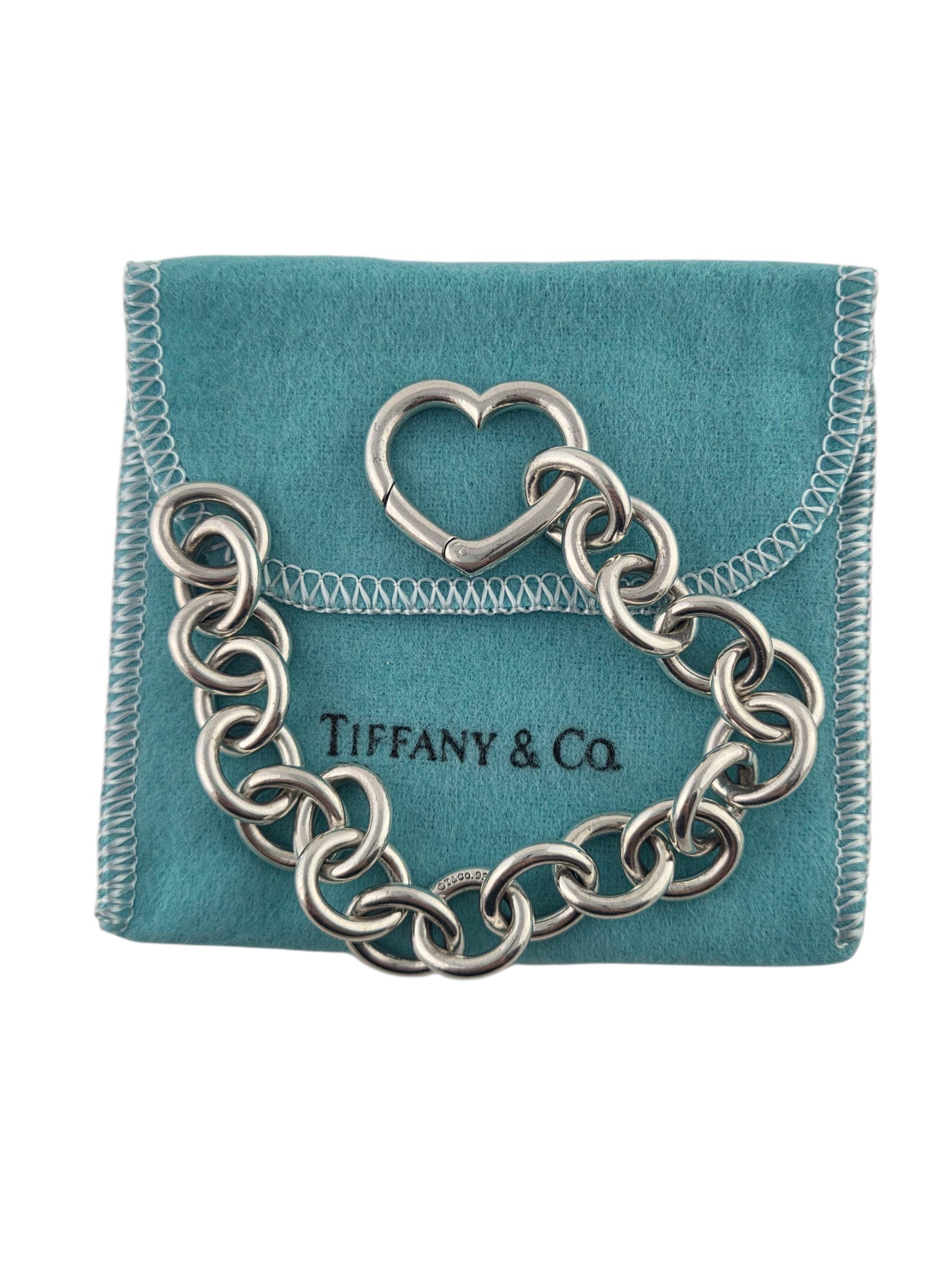 Tiffany & Co. Bracciale con chiusura a cuore in argento 925 con astuccio #23814 in vendita 3
