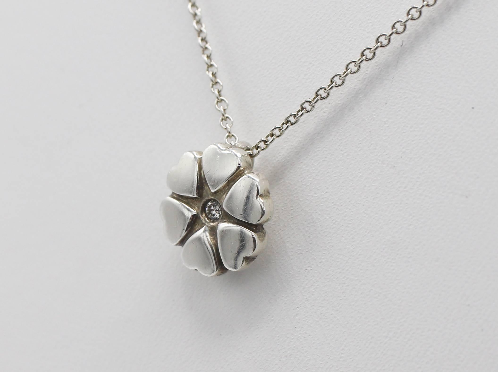 tiffany flower necklace silver