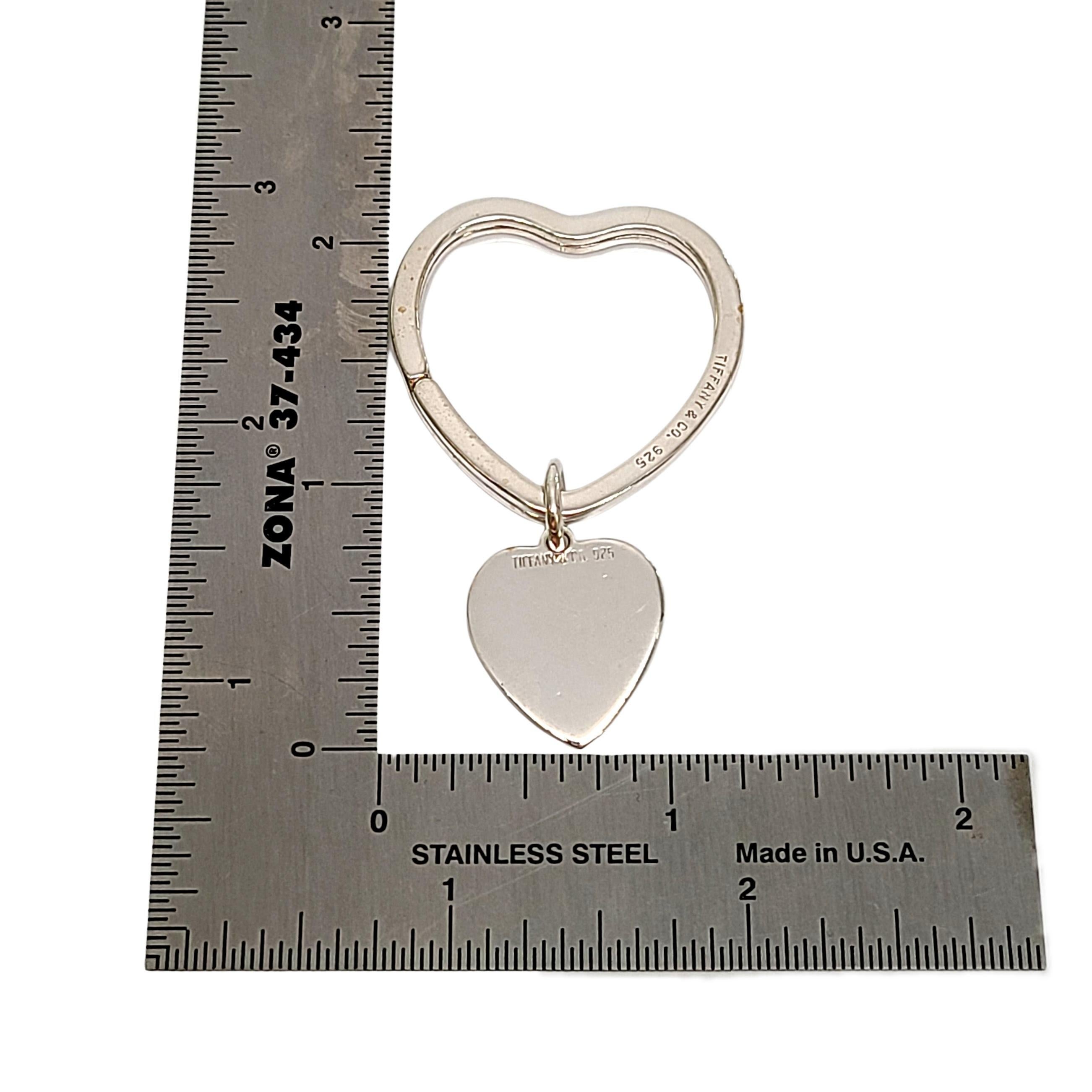 Women's or Men's Tiffany & Co Sterling Silver Heart Key Ring with Heart Tag