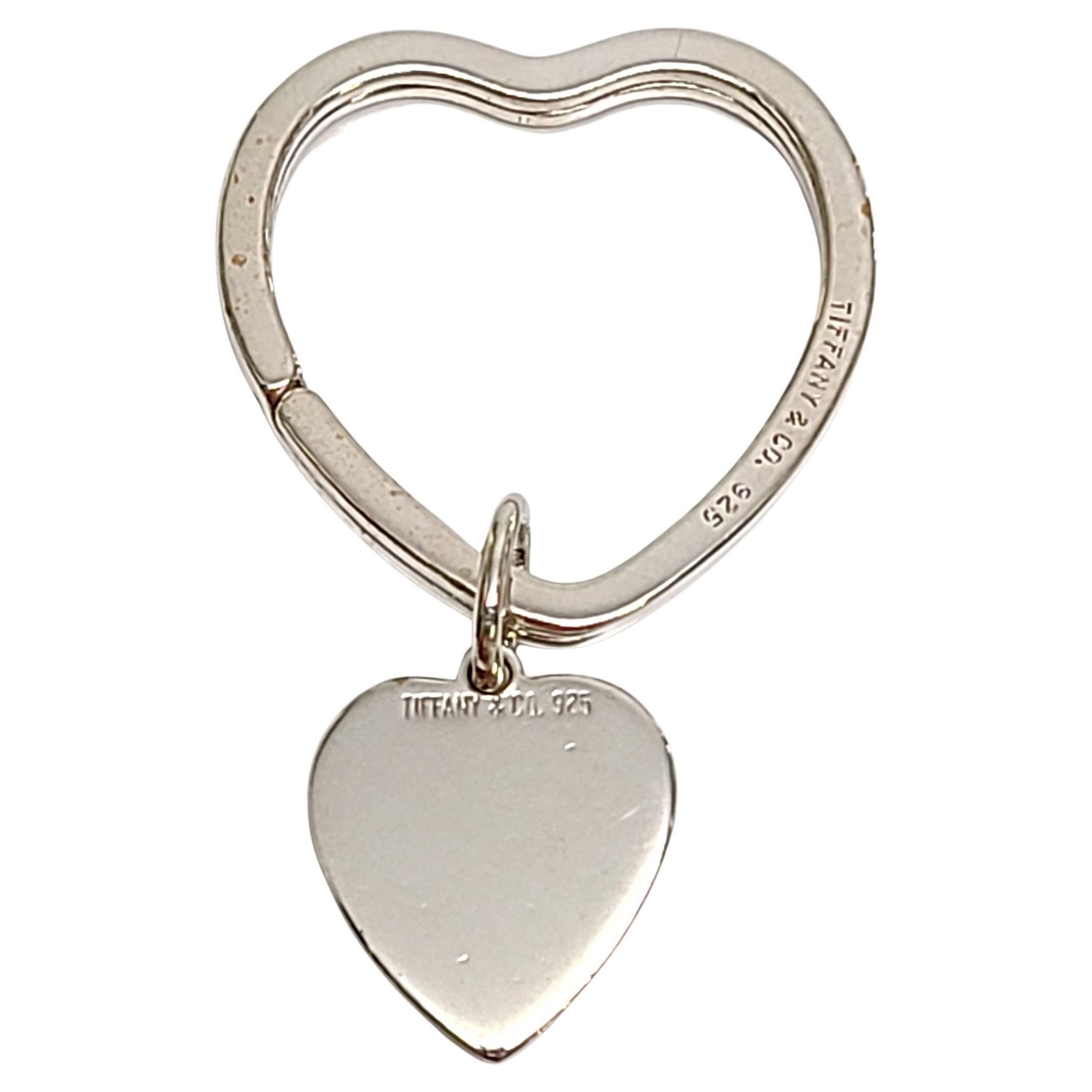 Tiffany & Co Sterling Silver Heart Key Ring with Heart Tag