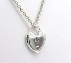 Tiffany & Co. Sterling Silver Heart Lock Pendant Necklace