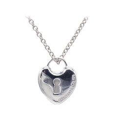Tiffany & Co. Sterling Silver Heart Lock Pendant Necklace