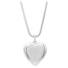 Tiffany & Co. Sterling Silver Heart Locket Pendant Necklace