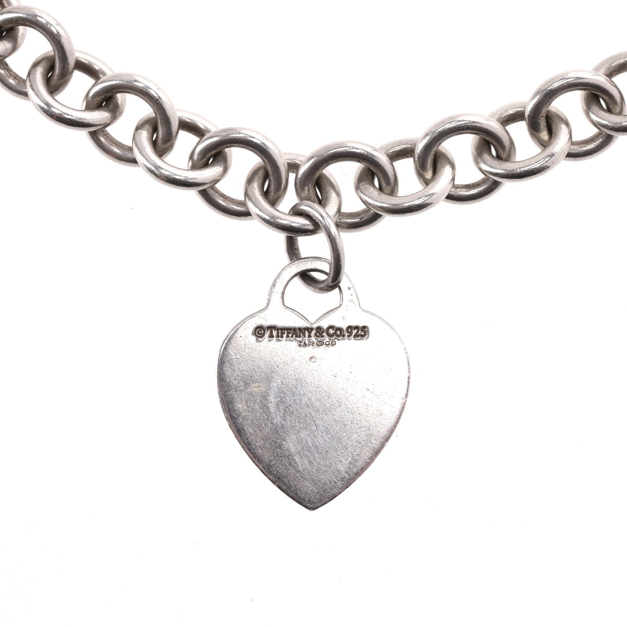 Women's Tiffany & Co. Sterling Silver Heart Pendant Necklace For Sale