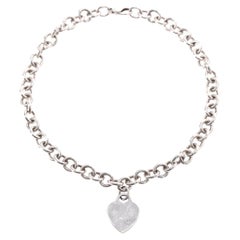 Tiffany & Co. Sterling Silber Herz-Anhänger Halskette