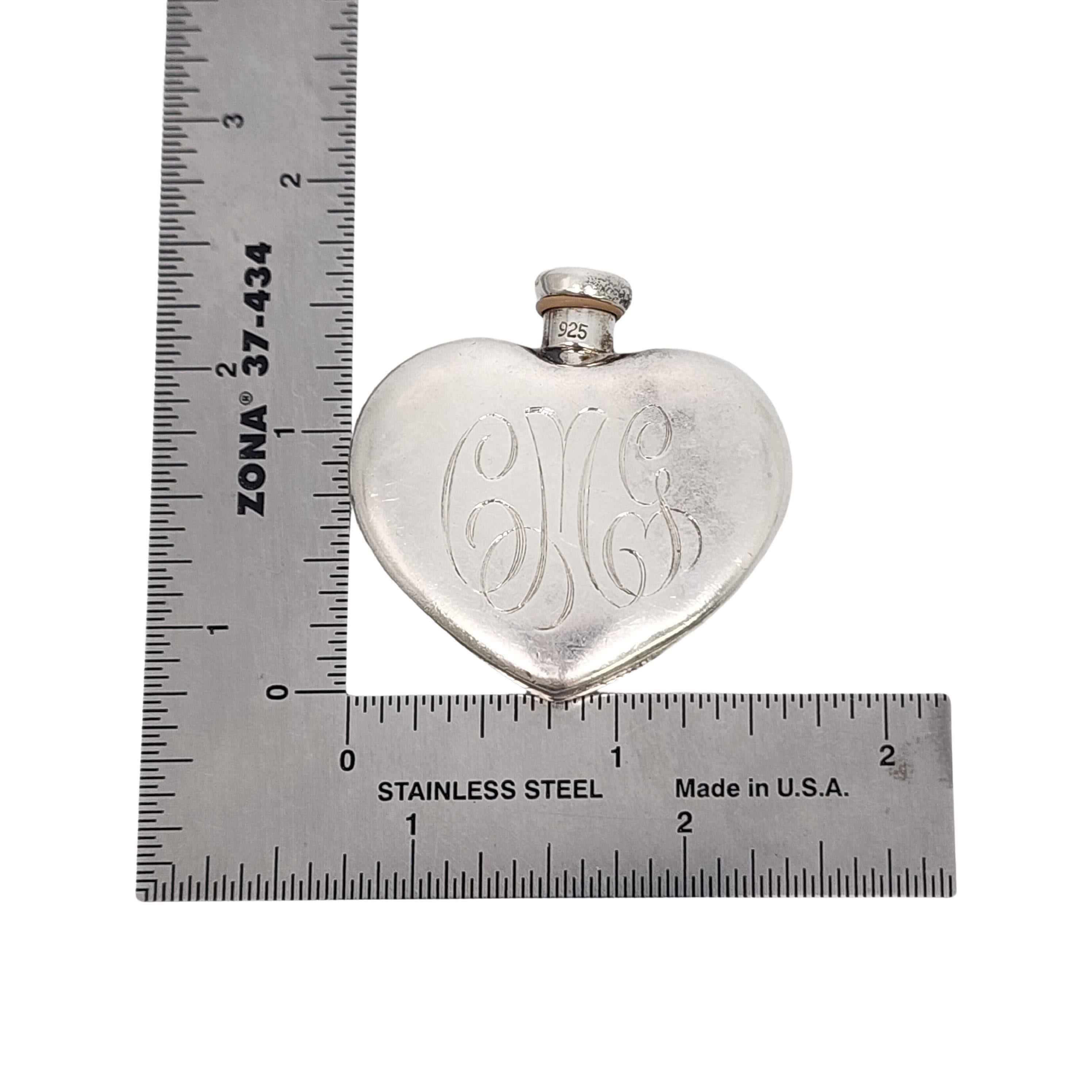 Tiffany & Co Sterling Silver Heart Perfume Bottle w/Monogram #17267 For Sale 5