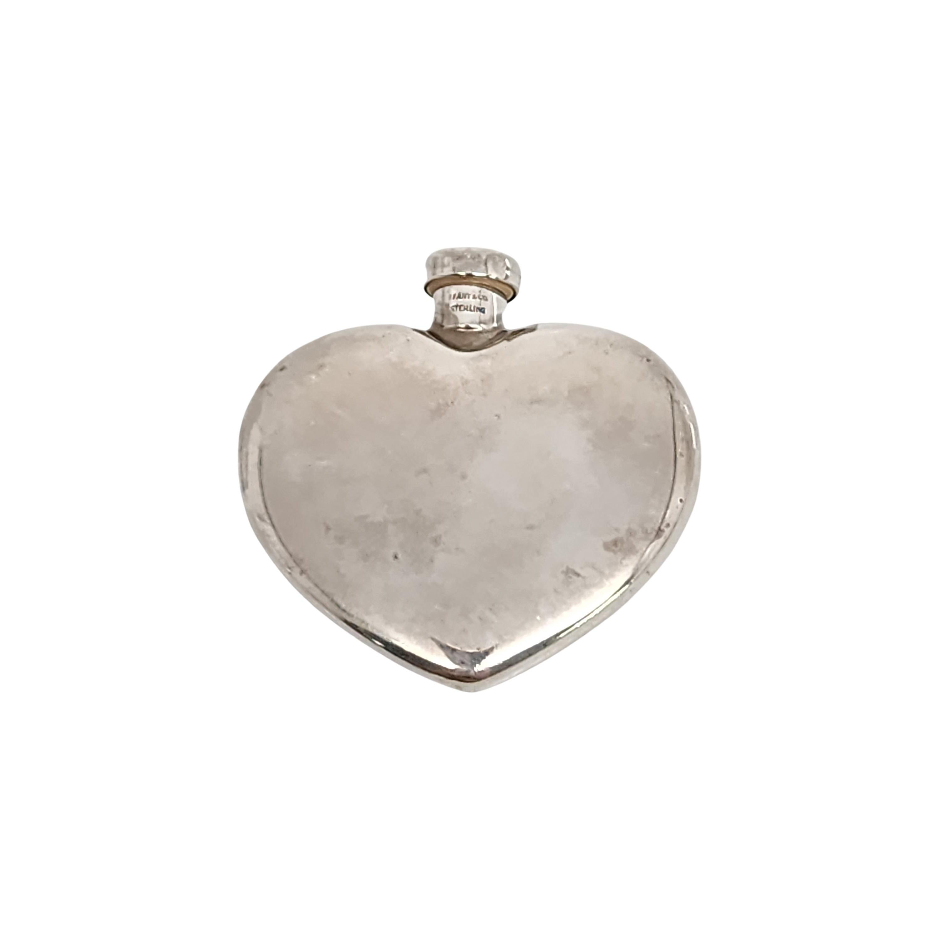 Tiffany & Co. Sterling Silver Heart Perfume Bottle with Monogram In Good Condition In Washington Depot, CT