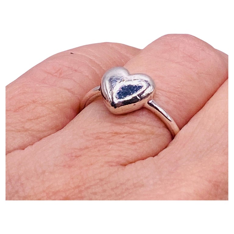 Tiffany and Co Sterling Silver Heart Ring For Sale at 1stDibs