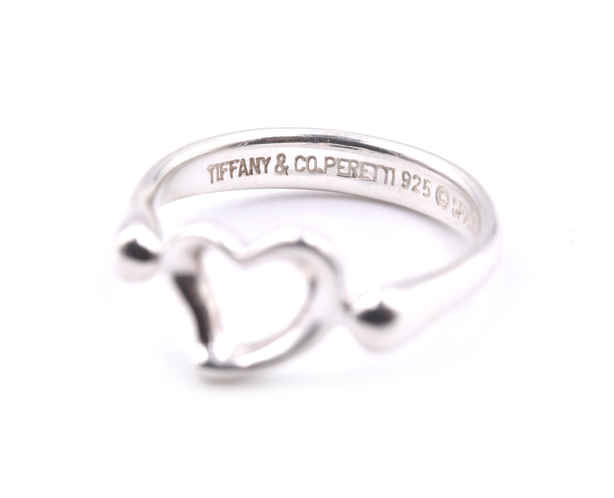 Tiffany & Co. Sterling Silver Heart Ring In Excellent Condition In Scottsdale, AZ