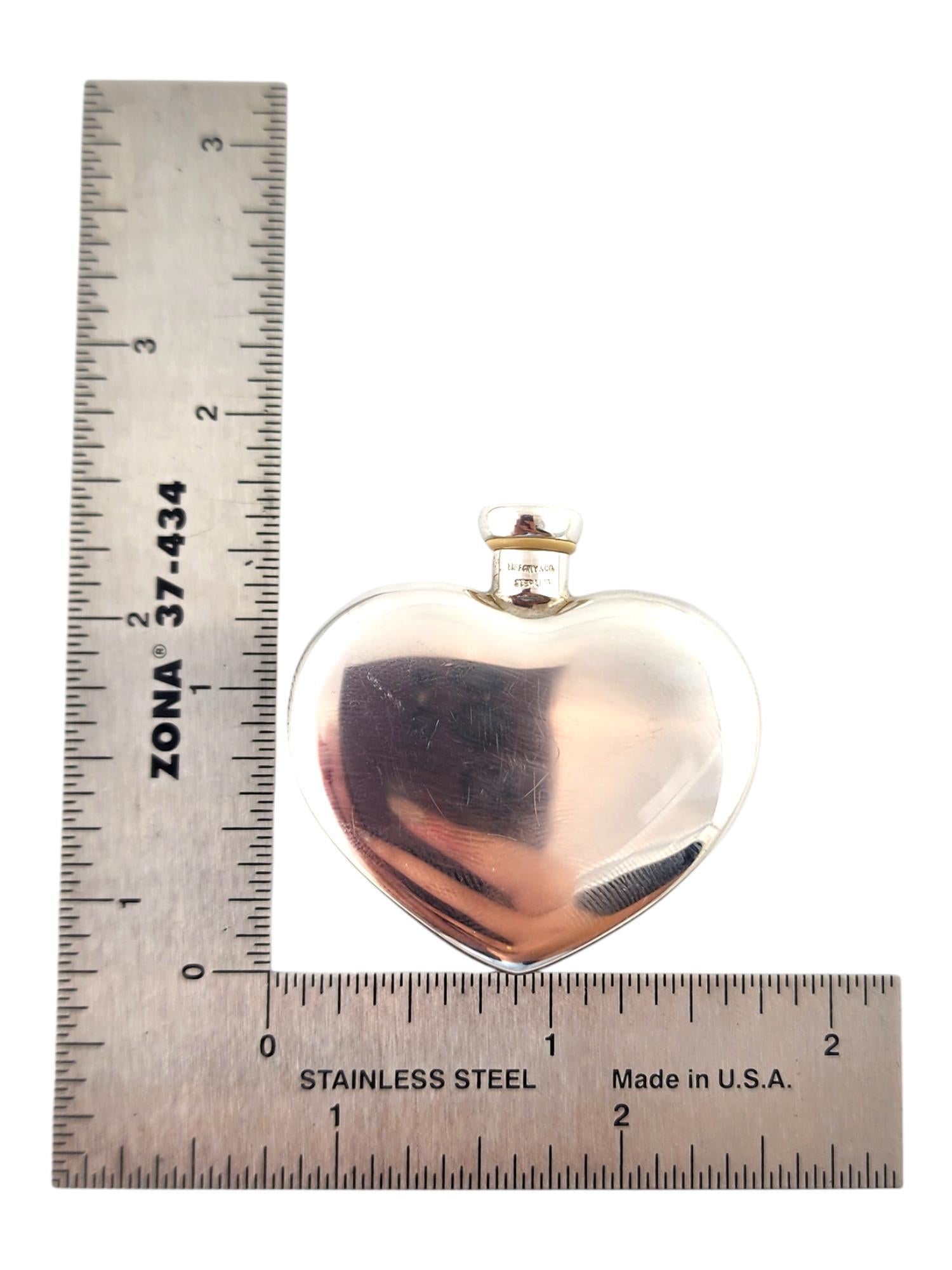 Tiffany & Co Sterling Silver Heart Shaped Perfume Flask #18615 5