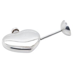 Tiffany & Co. Fiaschetta per profumo a forma di cuore in argento sterling e imbuto con scatola originale