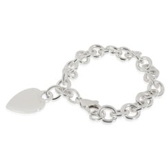 Tiffany & Co. Pulsera de plata de ley con etiqueta de corazón