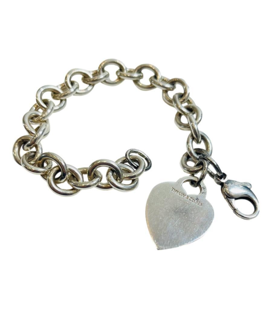 Tiffany & Co. Sterling Silver Heart Tag Bracelet In Good Condition In London, GB