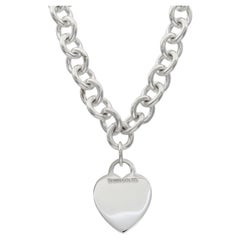 Tiffany & Co. Sterling Silver Heart Tag Chain Link Necklace