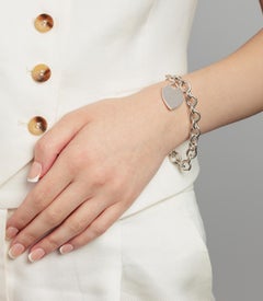 Tiffany & Co. Sterling Silver Heart Tag Charm Bracelet