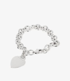 Tiffany & Co. Sterling Silver Heart Tag Charm Bracelet