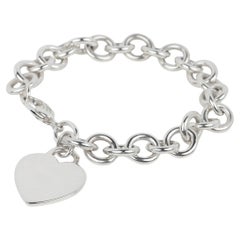 Tiffany & Co. Sterling Silver Heart Tag Charm Bracelet