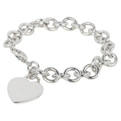Tiffany & Co. Sterling Silver Heart Tag Charm Bracelet