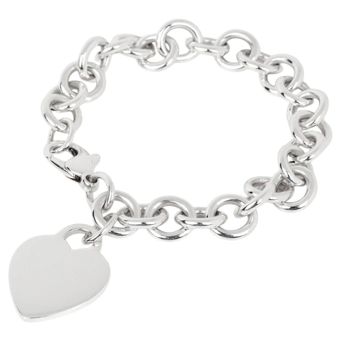 Tiffany & Co. Sterling Silver Heart Tag Charm Bracelet