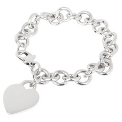 Tiffany & Co. Sterling Silver Heart Tag Charm Bracelet