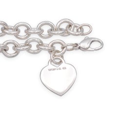 Tiffany & Co. Sterling Silver Heart Tag Link Bracelet 7.5"