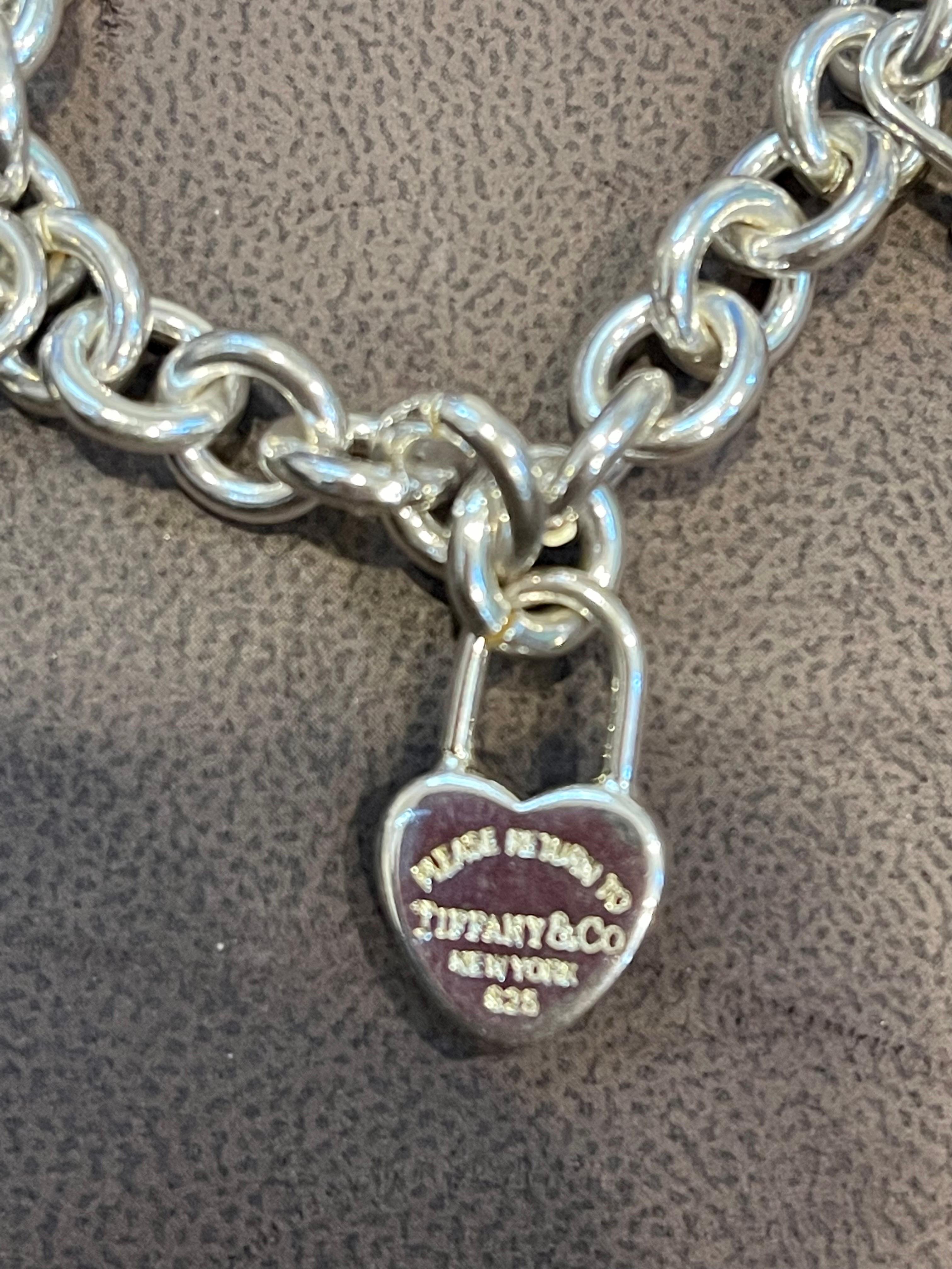 Tiffany & Co. Sterling Silver Heart Tag Lock & Bag Charm Bracelet Tiffany & Co. 4