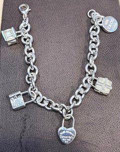 Tiffany & Co. Sterling Silver Heart Tag Lock & Bag Charm Bracelet Tiffany & Co.